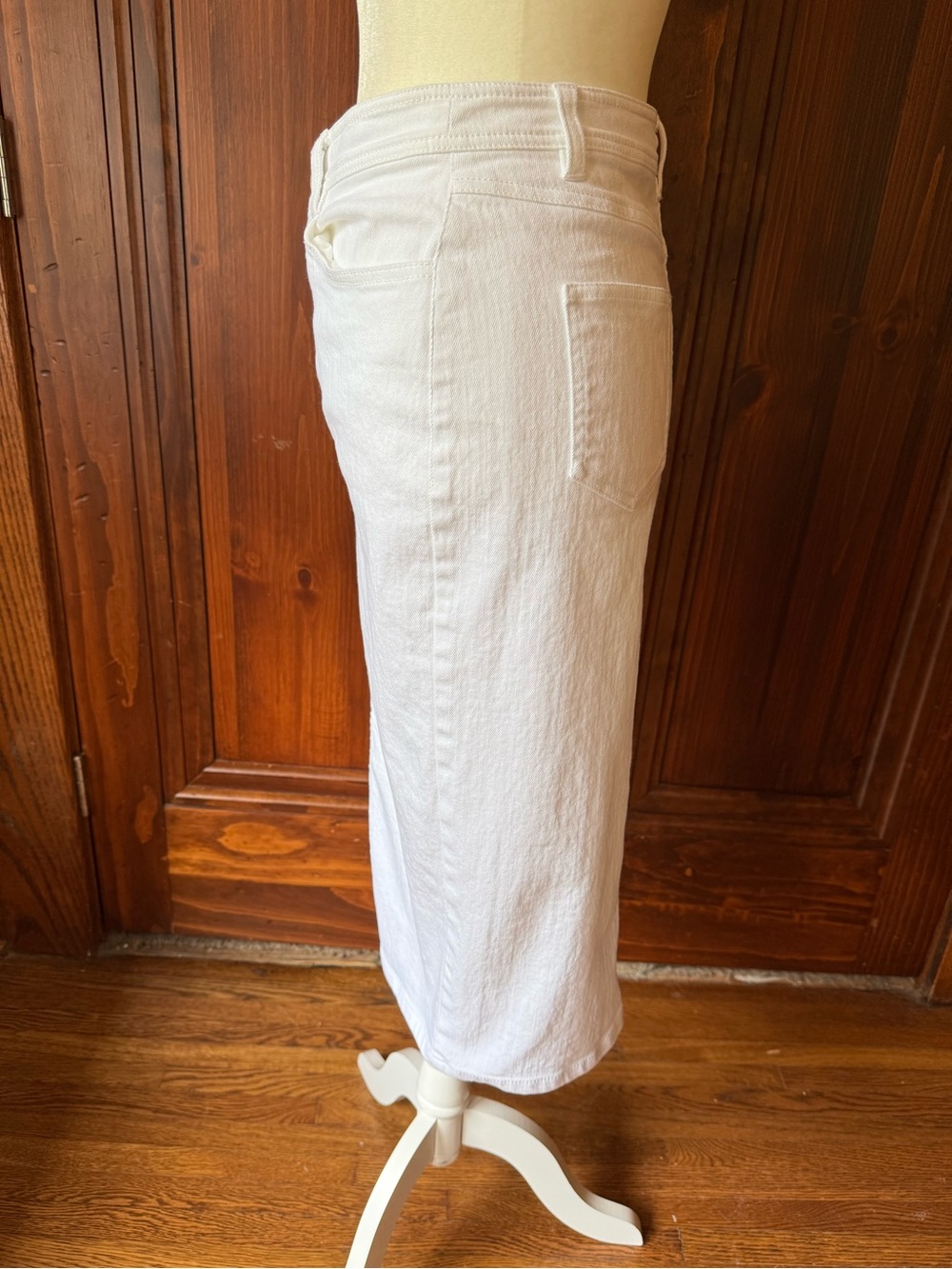 Cinq a Sept White Midi Pencil Skirt Size 6 - Picture 3 of 7